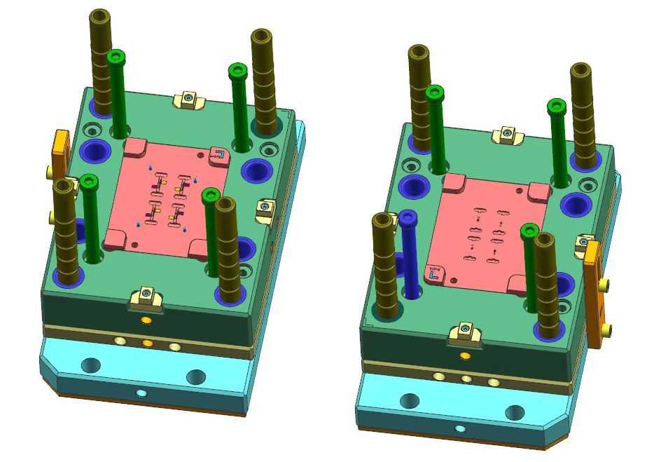 c) 模具固定側(cè)3D圖