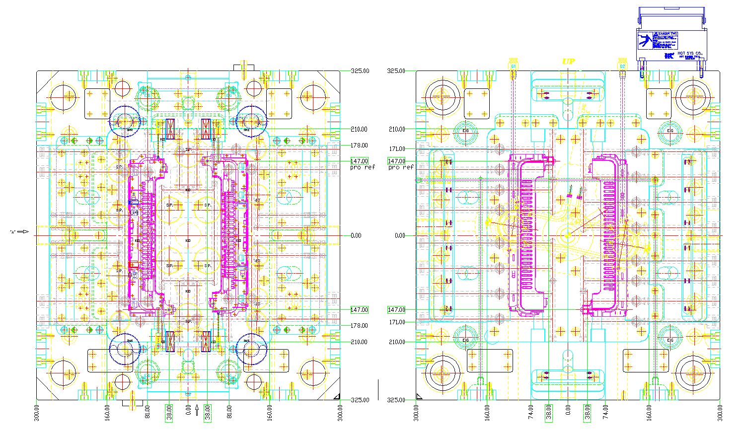 模具2D組立圖平面圖