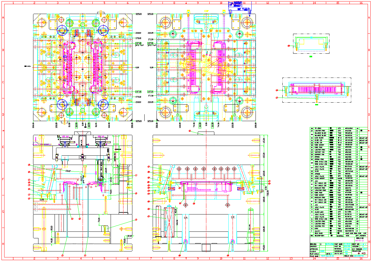 出口日企的模具2D組立圖設(shè)計(jì)案例：結(jié)構(gòu)、球標(biāo)與中英目錄制作